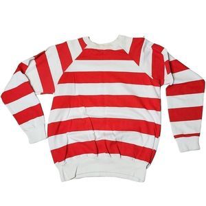 Vintage late 50s where's waldo red white striped crew neck sweater